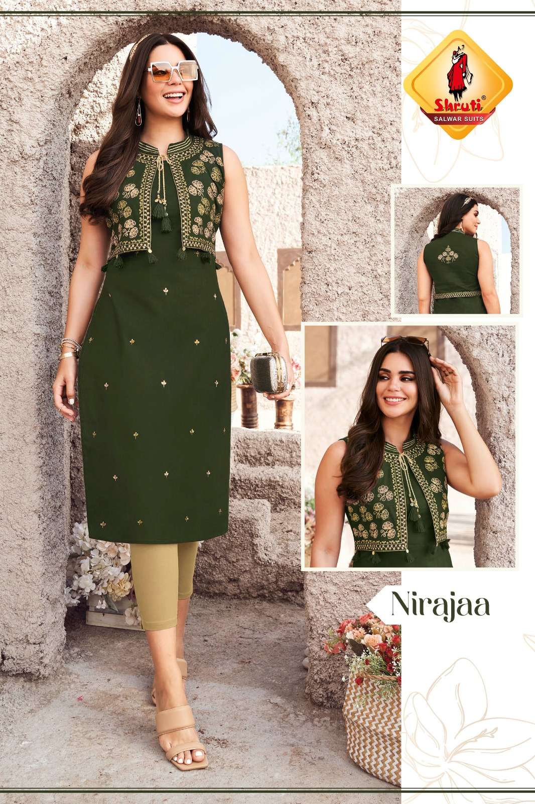 KKASHISH VOL 28  PURE COTTON LINEN WITH DIFFERENT TYPES OF STYLISH EMBROIDERY WORK BY SHRUTI SUITS NIRAJAA